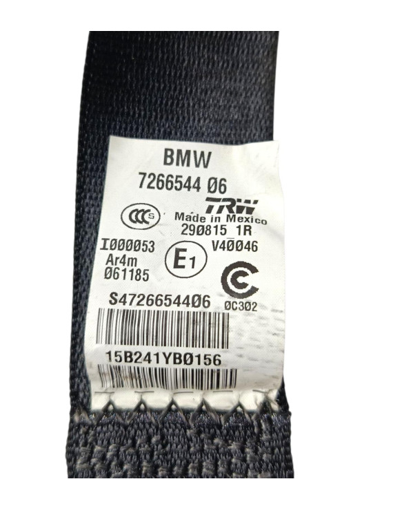 Cinto Segurança Traseiro Direito BMW X4 2014 2015 2016 2017 2018 / 726654406  