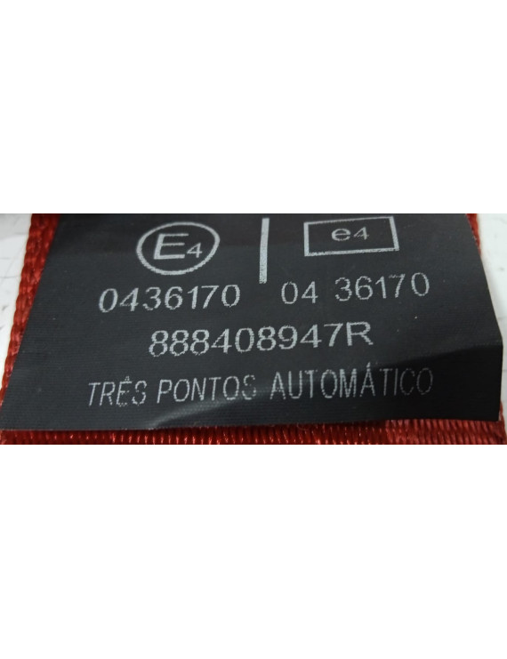 Cinto Segurança Traseiro Direito Sandero GT Line 2010 - 2013 Vermelho / 888408947R