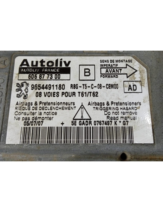 Módulo Airbag Peugeot 307 2001 - 2009 / 9654491180   	 