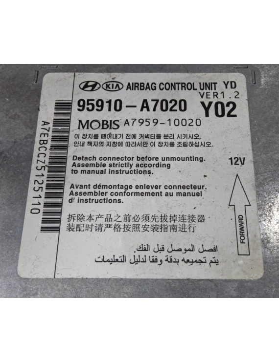 Módulo Airbag Kia Cerato 2014 - 2018 / 95910a7020 / NECESSITA RESET
