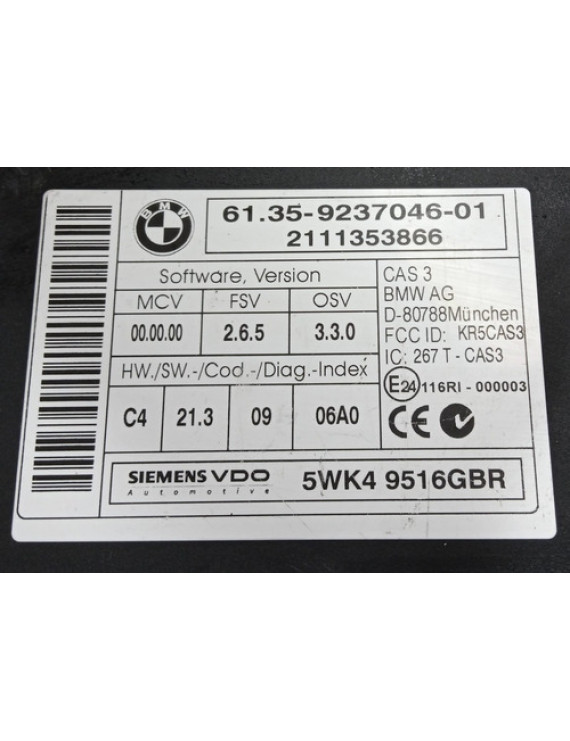 Módulo Conforto Bmw X6 4.4 2009 2010 2011 / 6135 9237046-01