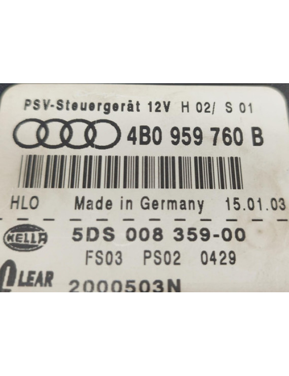 Módulo Banco Dianteiro Esquerdo Audi A6 1998 - 05 4b0959760b