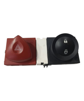 Botão Pisca Alerta Trava Portas Megane 2008 - 2012 Vermelho