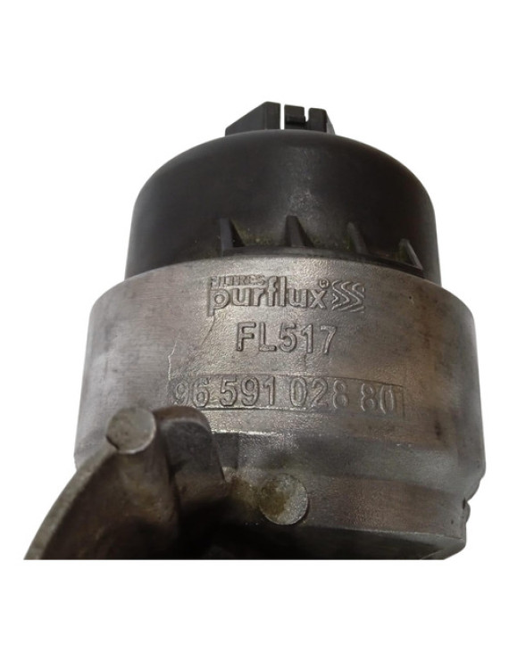 Suporte Copo Filtro Óleo Peugeot 307 1.6 2005 - 2012 Prateado