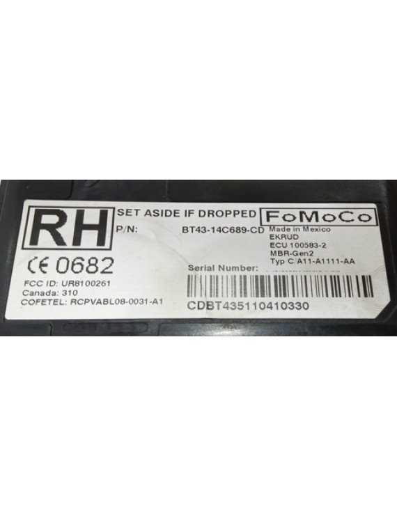 Modulo Estacionamento Direito Ford Edge 2011 / Bt4314c689cd Preto