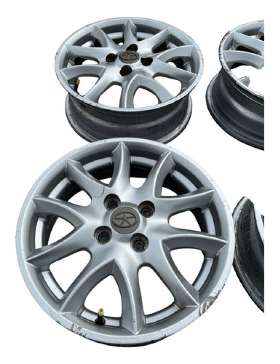 Jogo De Rodas Aro 15 Jac J3 2010 2011 2012 2013 2014 Prateado