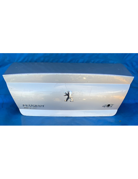 Tampa Traseira Peugeot 407 Sedan 2004 A 2010 Prateado