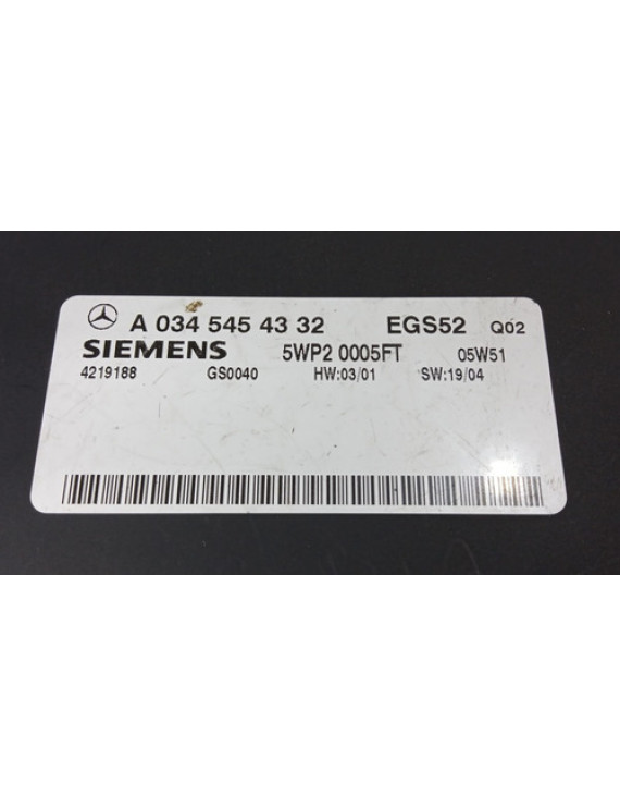 Módulo Câmbio Mercedes C180 1.8 2001 - 2007 / A0345454332