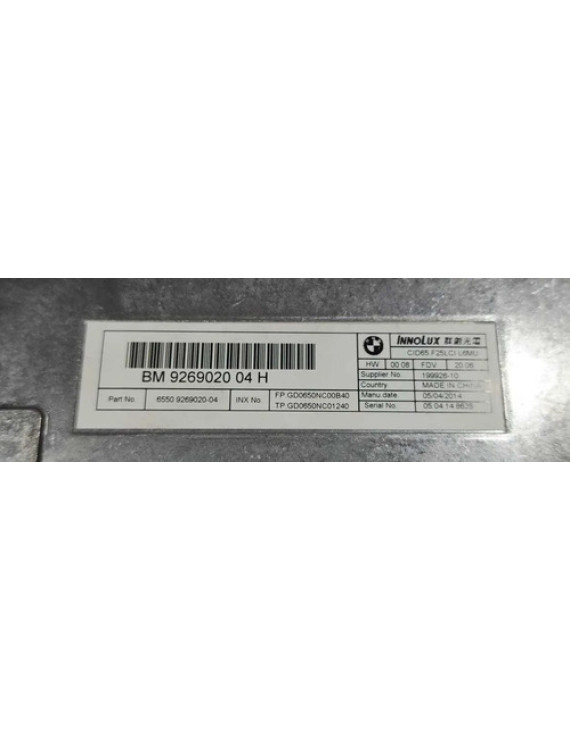 Tela Multimidia Bmw X3 2013 2014 2015 Preto