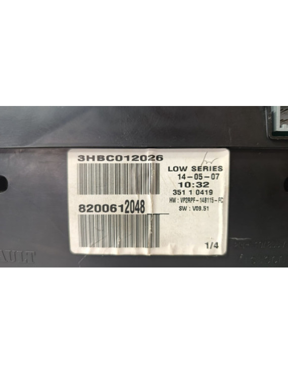 Painel Instrumentos Megane 2005 2006 2007 2008 2009 Preto