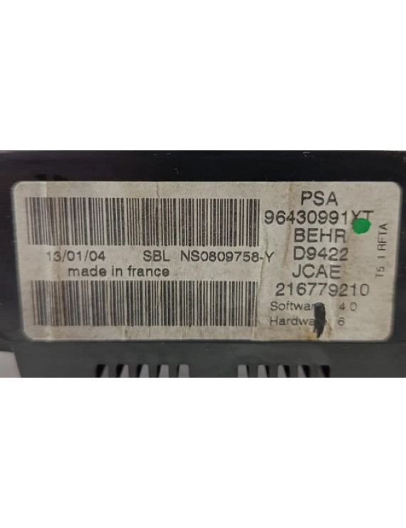 Comando Ar Condicionado Peugeot 307 2004 - 2012