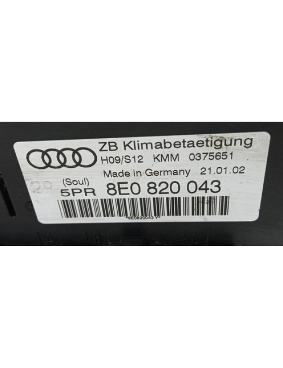Comando Ar Condicionado Audi A4 2001 - 2006 Preto