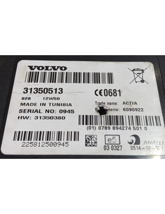 Módulo Central Telefone Volvo Xc60 2008 - 2016 / 31350513