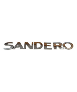 Emblema Sandero Tampa Traseira 2008 - 2013 Prateado