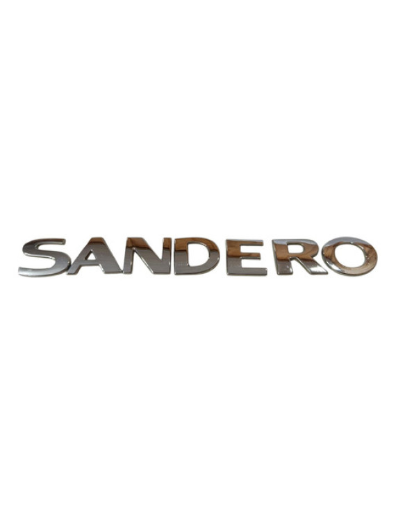 Emblema Sandero Tampa Traseira 2008 - 2013 Prateado