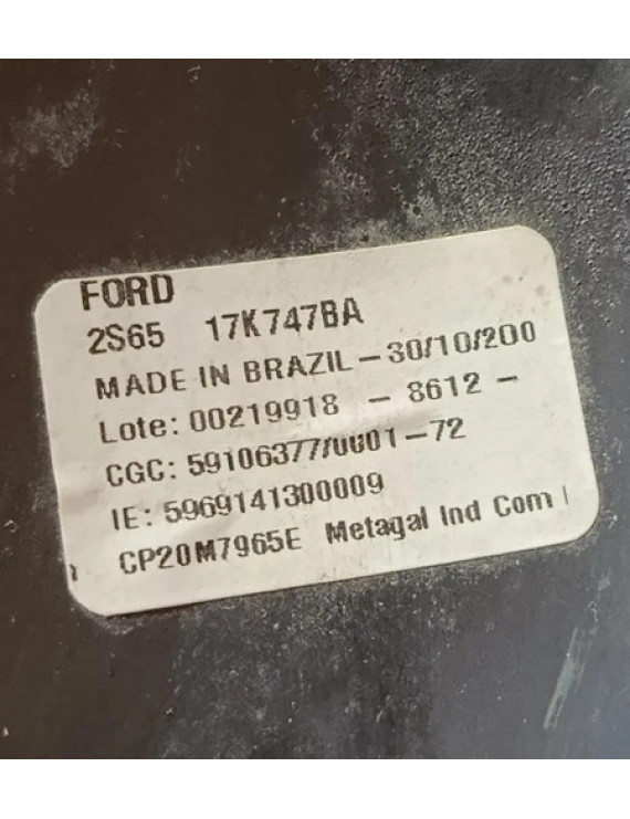 Capa Externo Retrovisor Esquerdo Fiesta 2004 - 2014 Preto