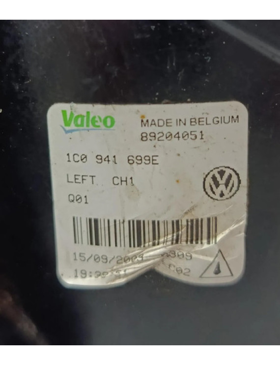 Farol Milha Esquerdo New Beetle 1998 - 2012 Detalhe Preto