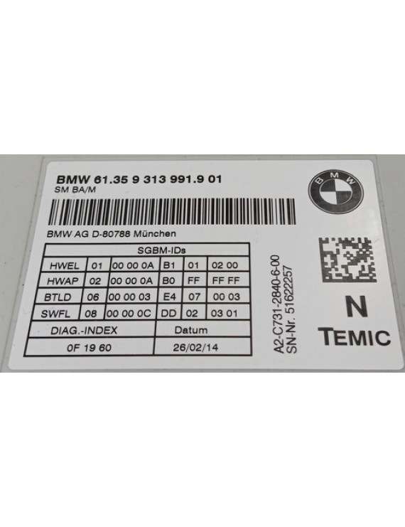 Módulo De Conforto Bmw X3 X4 2015 2016 2017 / 61359313991901