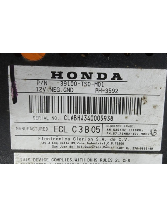 Rádio Cd Player Mp3 Civic 2012 2013 2014 2015 2016