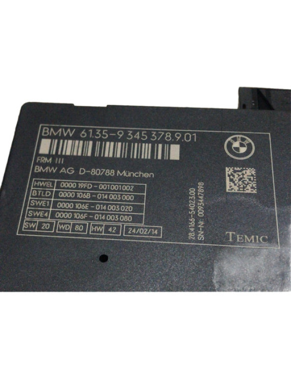Módulo Frm Conforto Bmw X3 2.0 2013 - 2018 / 9345378901