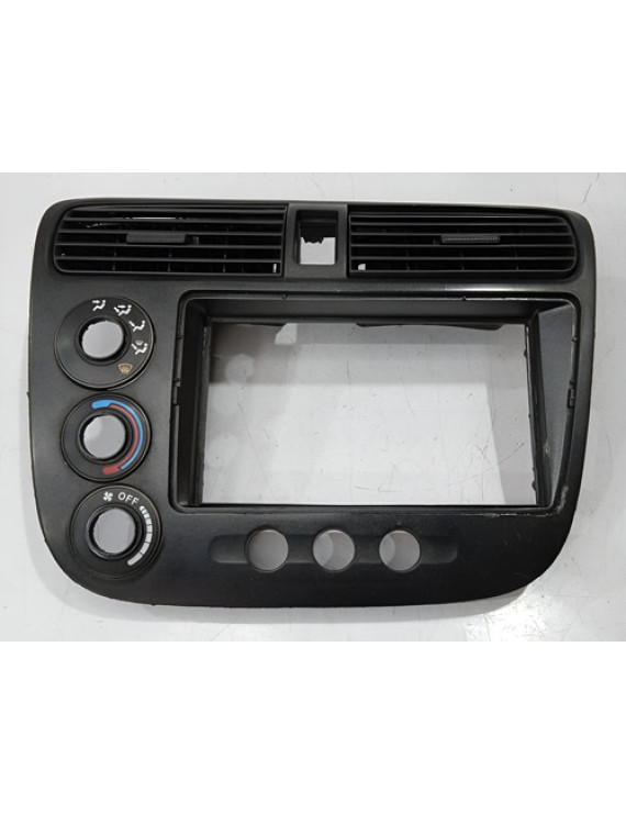 Moldura Painel Rádio Comando Ar Civic 2001 - 2005 Preto