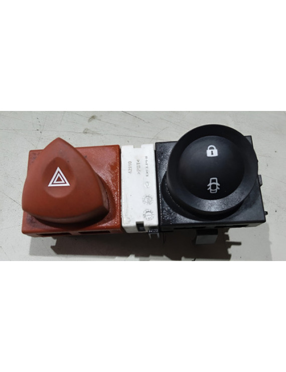 Botão Pisca Alerta Trava Porta Renault Megane 2007 - 2013 Preto