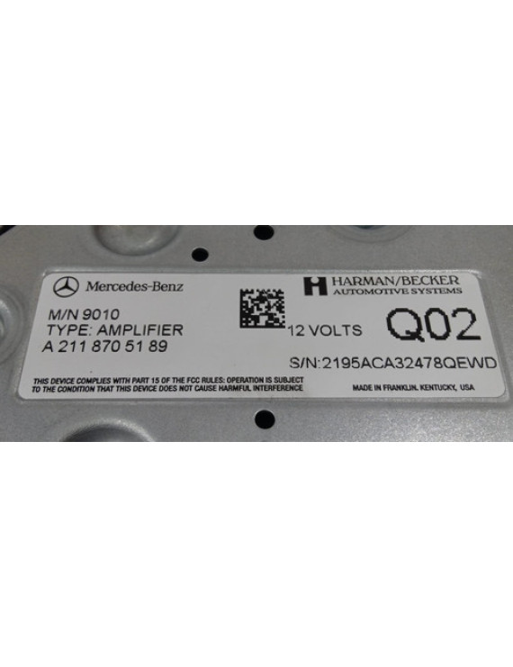 Módulo Som Mercedes Ml320 Ml350 2008 - 2011 / A2118705189