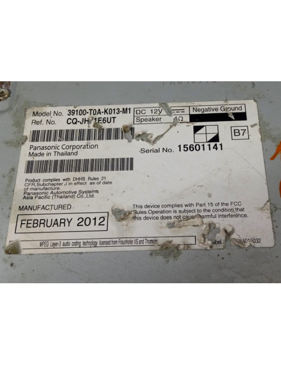 Radio Cd Player Crv 2012 2013 2014