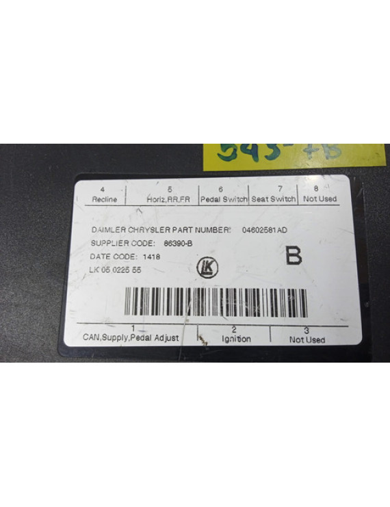 Módulo Banco Diant Esquerdo Town Country 2008 / 04602581ad