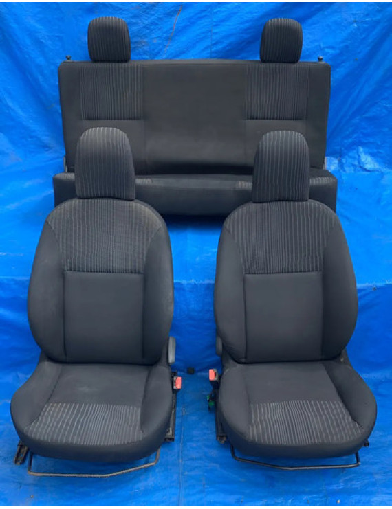 Jogo De Bancos Tecido Sandero 2016 2017 2018 2019 2020 Preto