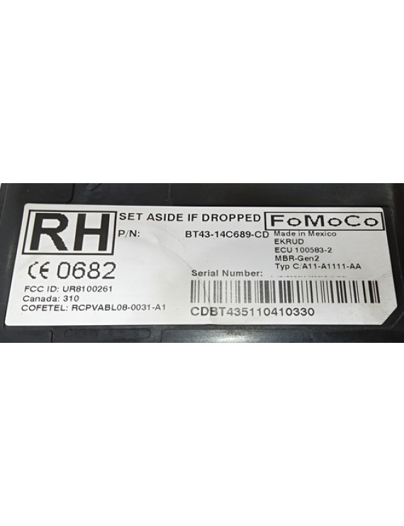 Modulo Estacionamento Direito Ford Edge 2011 / Bt4314c689cd Preto