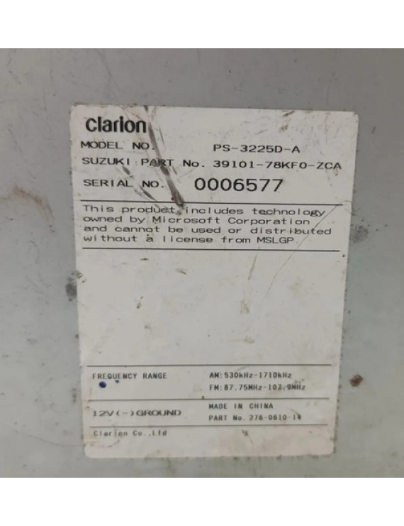 Rádio Cd Player Grand Vitara 2009 - 2013