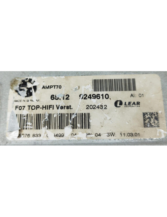 Amplificador De Som Bmw X5 X6 2006 - 2013 / 9249610