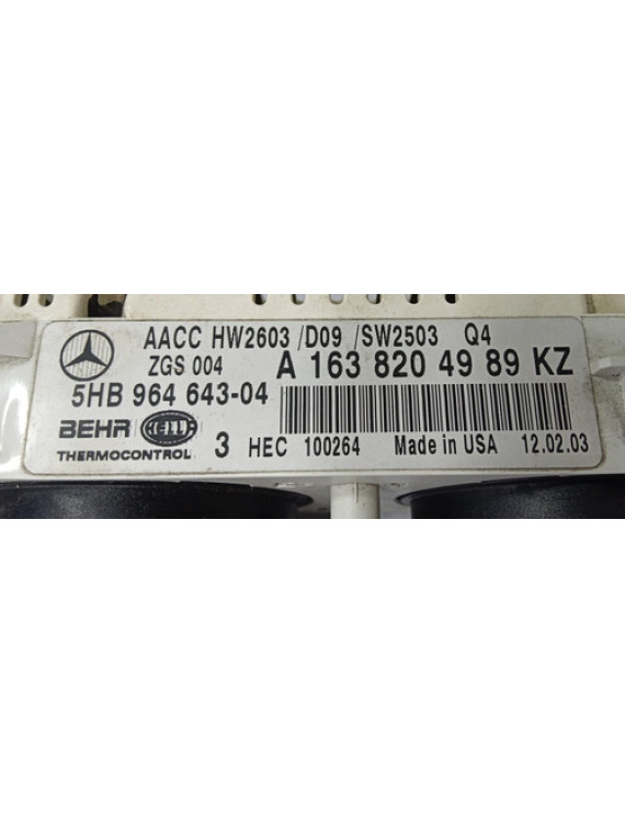 Comando De Ar Condicionado Mercedes Ml350 Ml500 2005