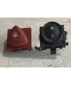 Botão Pisca Alerta + Trava Portas Megane 2007 Vermelho