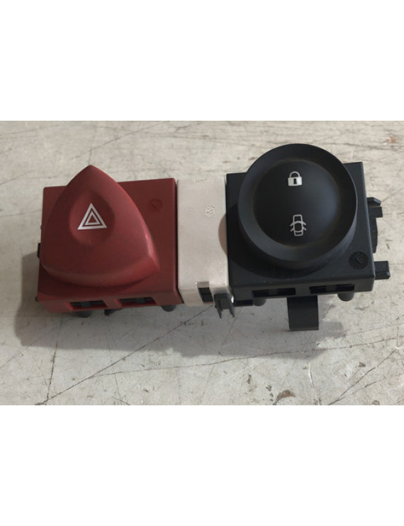 Botão Pisca Alerta + Trava Portas Megane 2007 Vermelho