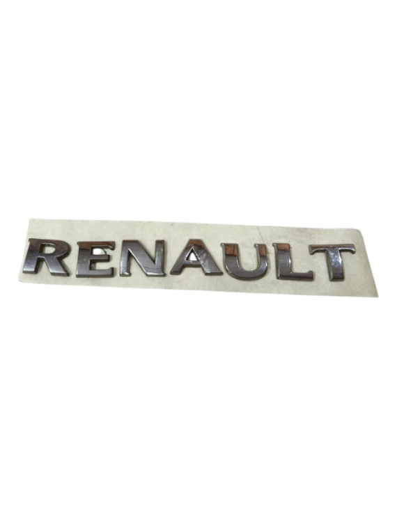 Emblema Renault Tampa Traseira Sandero 2008 - 2012 Prateado