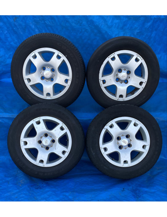 Jogo De Rodas Aro 15 Ford Ecosport Xlt 2005 A 2008 Preto
