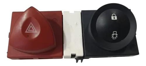 Botão Pisca Alerta Trava Portas Megane 2008 - 2012 Vermelho