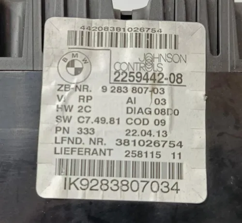 Painel Instrumentos Velocímetro Bmw X1 2009 - 2015 Preto