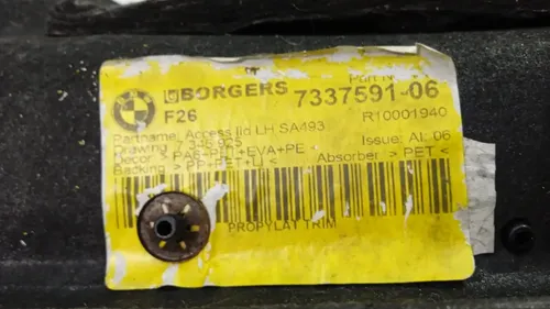 Tampa Acabamento Esquerdo Porta Malas Bmw X4 2015 - 2018 Preto