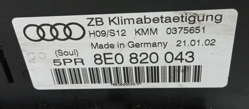Comando Ar Condicionado Audi A4 2001 - 2006 Preto