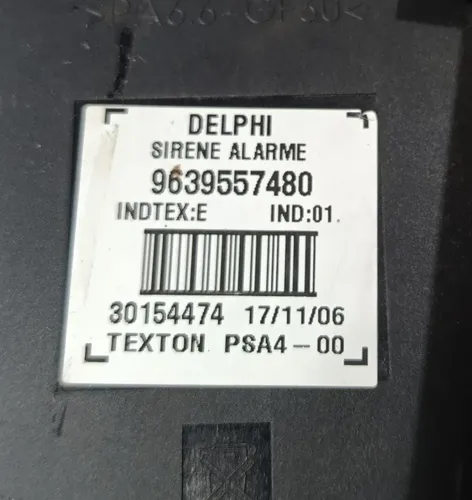 Sirene Alarme Peugeot 307 2005 - 2012