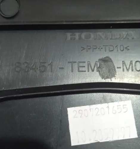 Acabamento Traseiro Console Honda Civic 2.0 2019