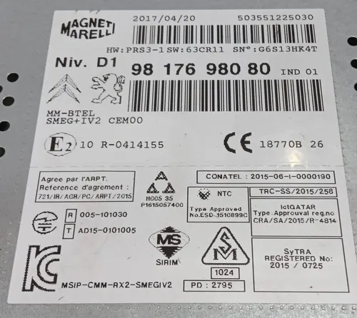 Central Multimidia C3 Ds3 Aircross 2013 - 2019 / 9817698080